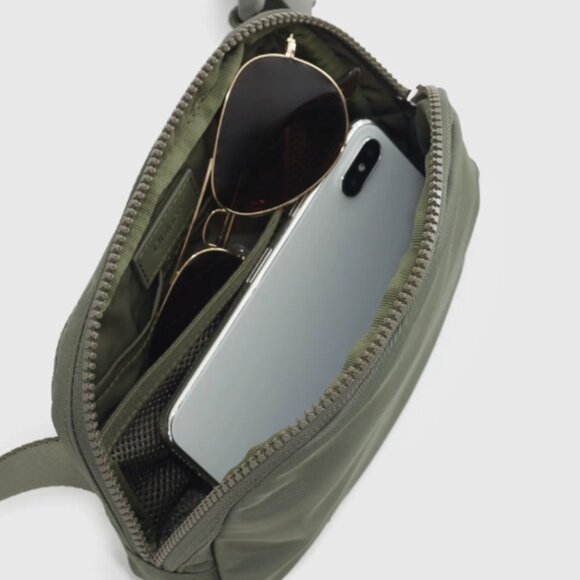 Quince Revive Nylon Belt Bag – Olive Green Crossbody / Fanny Pack - Picture 6 of 7